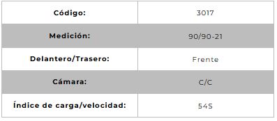 Llanta para moto 90/90-21 (TT) Tipo Tubo Modelo T&C Marca Technic Brasil